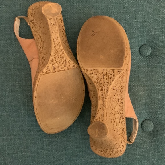 Beige wedge sandal cork heel - Picture 5 of 5